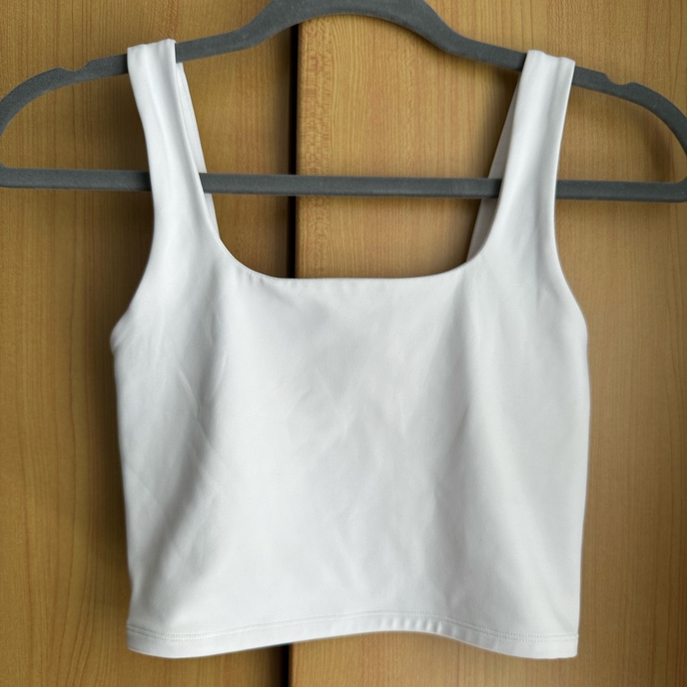 Express XS Body Contour White crop tank top